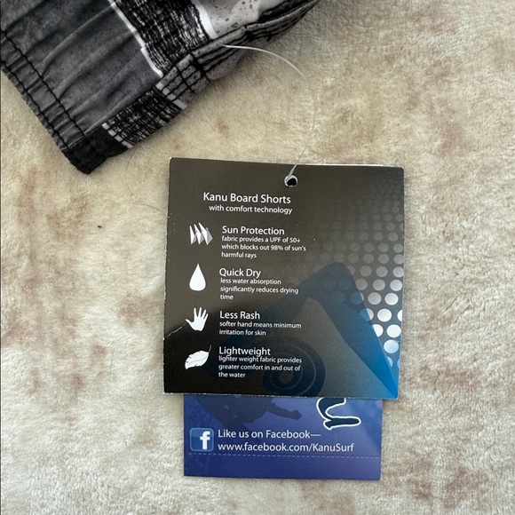 🆕 Kanu Surf Charcoal and White Board Shorts - Picture 5 of 5